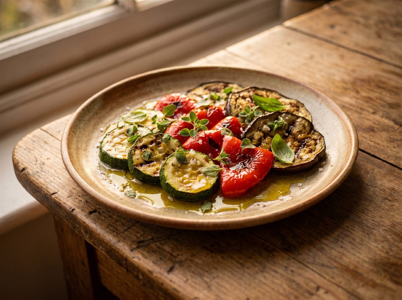 Gegrilltes Gemüse mit Olivenöl